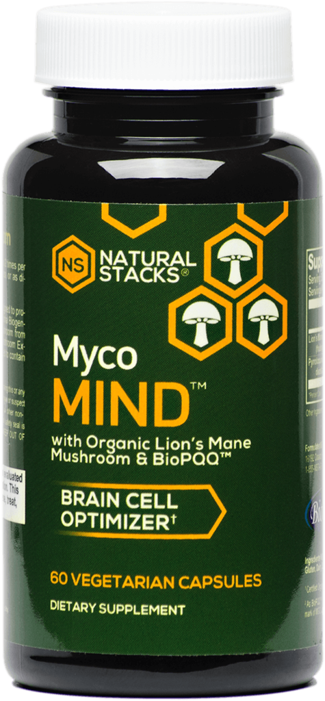 MYCO MIND - This natural formula combines Organic Lion’s Mane mushroom extract with BioPQQ™ to support healthy brain cells. Overall cognitive aid. 60 Ct - $39