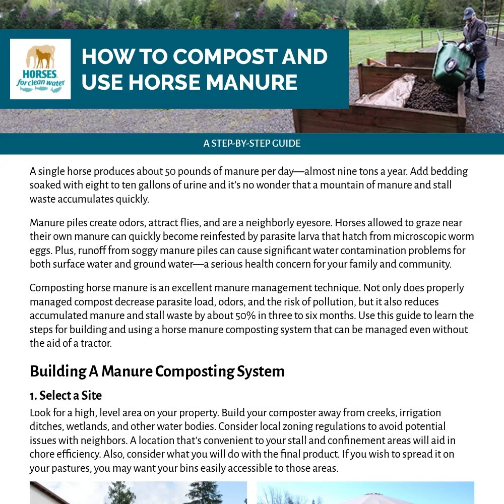 How to Compost and Use Horse Manure (PDF) — Horses for Clean Water