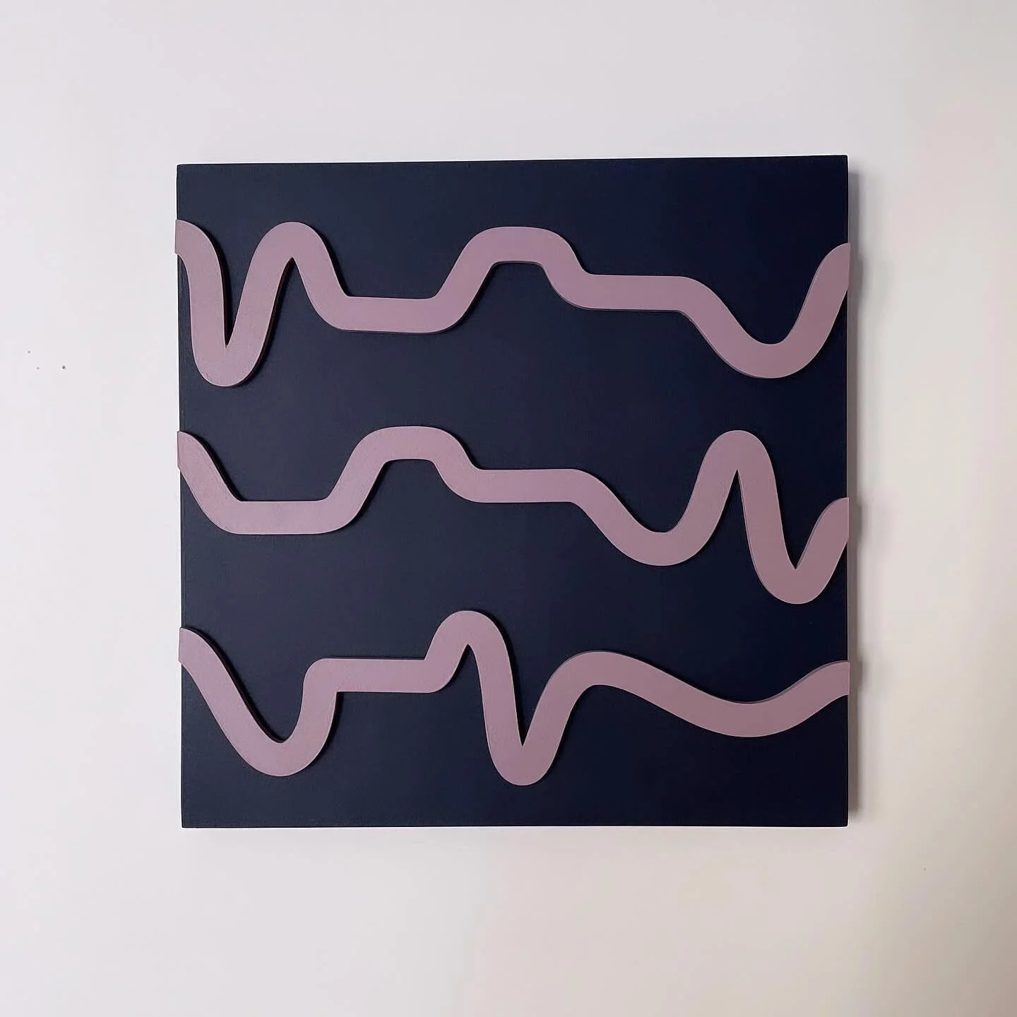 The Tracks (Maple and acrylic paint, 10x10)