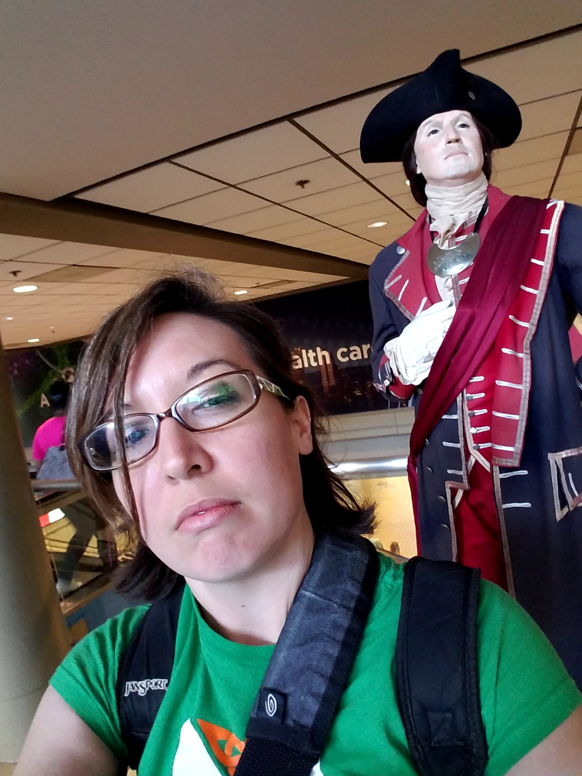Just takin' a selfie with this guy in the Pitsburgh airport! (btw--its the 2nd best airport in the country...or that's what the sign told me)