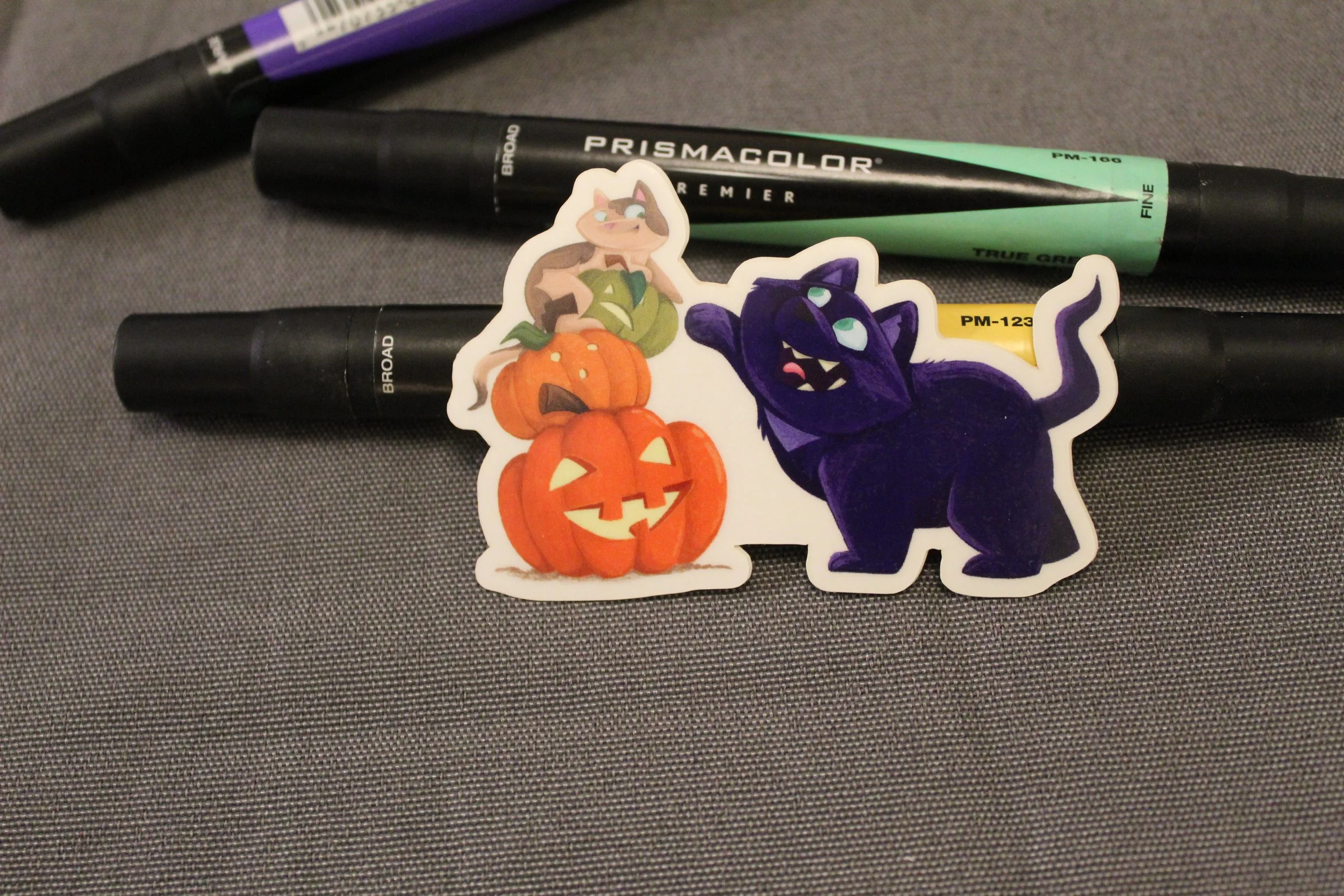 Pumpkin Kitties Sticker - Clear Vinyl