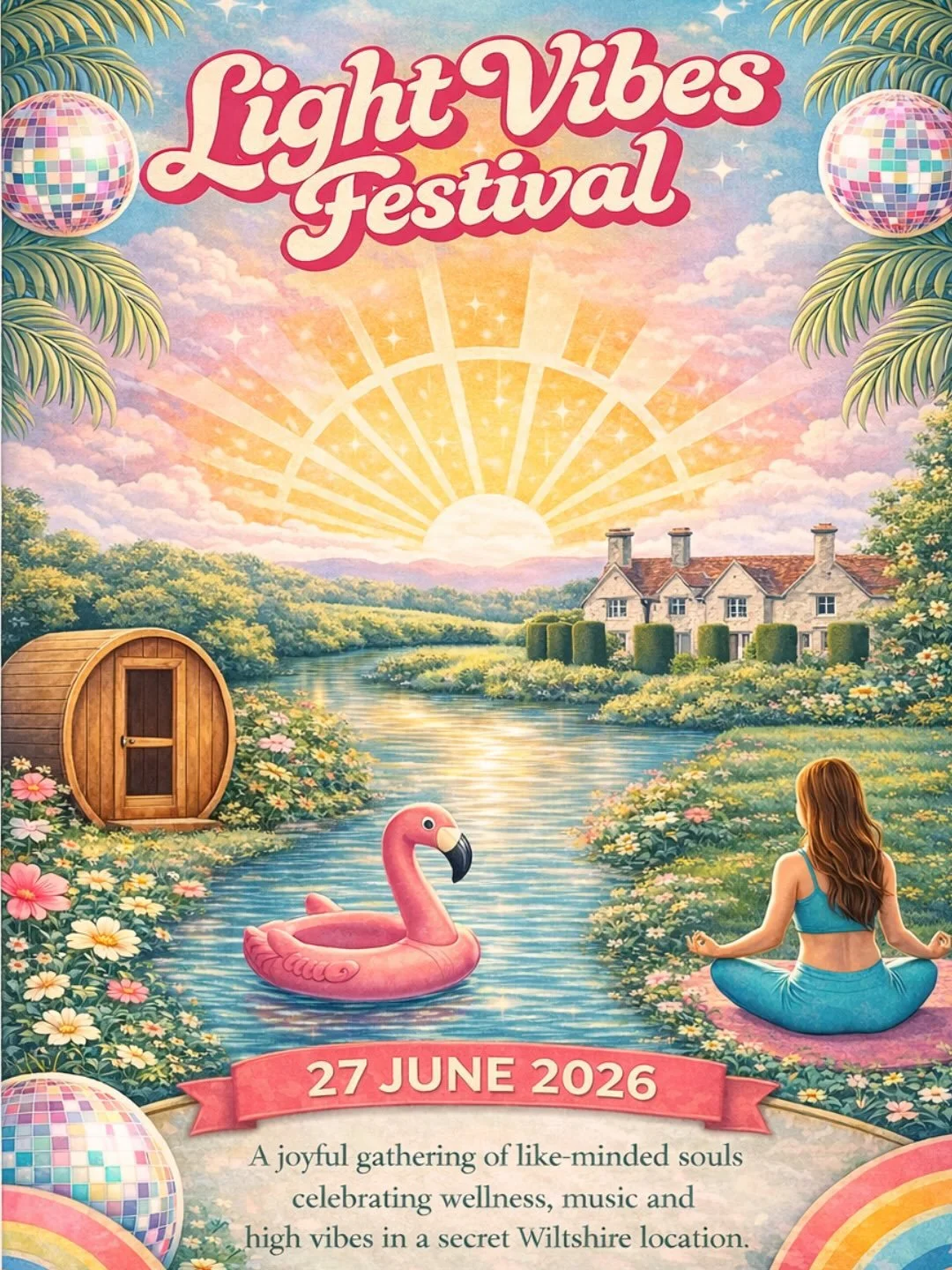 Light Vibes Festival 🧘&zwj;♀️🪩💫

27th June | 10am - 10pm | Wiltshire, UK

Light Vibes Festival is a dream I&rsquo;ve had for a long time that I&rsquo;ve been magically manifesting in the background over the last year 💫 

I couldn&rsquo;t be more 