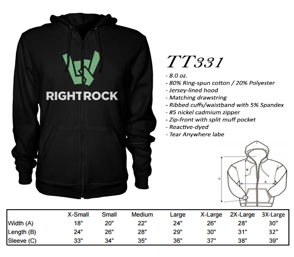 Our TT331 full zip hoodie is the perfect weight hoodie and is very comfortable!