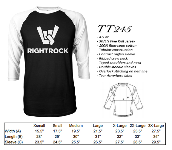 3/4 Sleeve Raglan Jersey