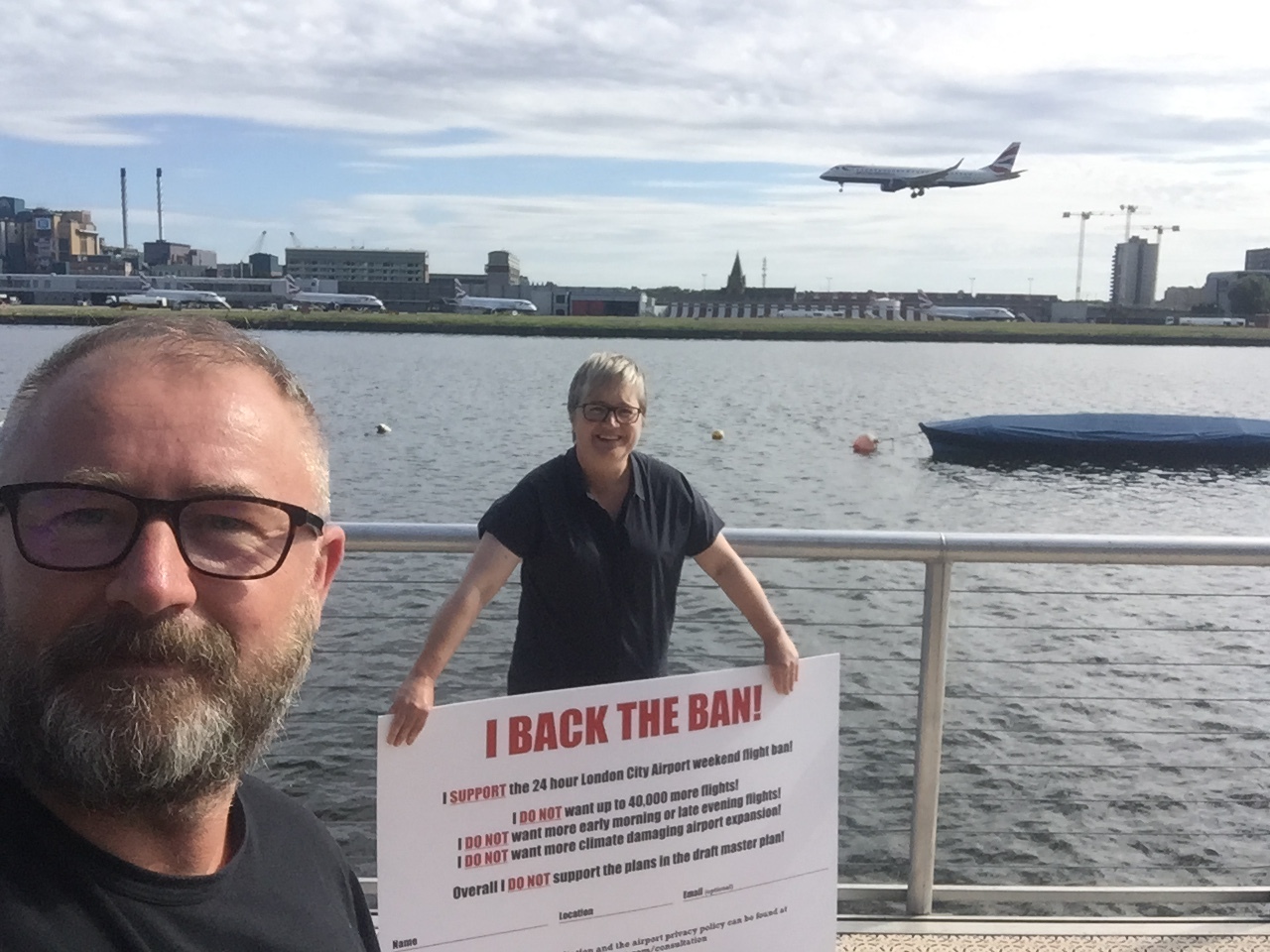 Caroline Russell, GREEN CHAIR OF THE LONDON ASSEMBLY ENVIRONMENT COMMITTEE, AND CAMPAIGNER ALAN HAUGHTON AT THE CAMPAIGNâS LAUNCH