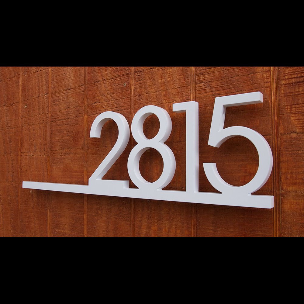 CUSTOM Minimalist Underline House Number Sign in Powder Coated Aluminum