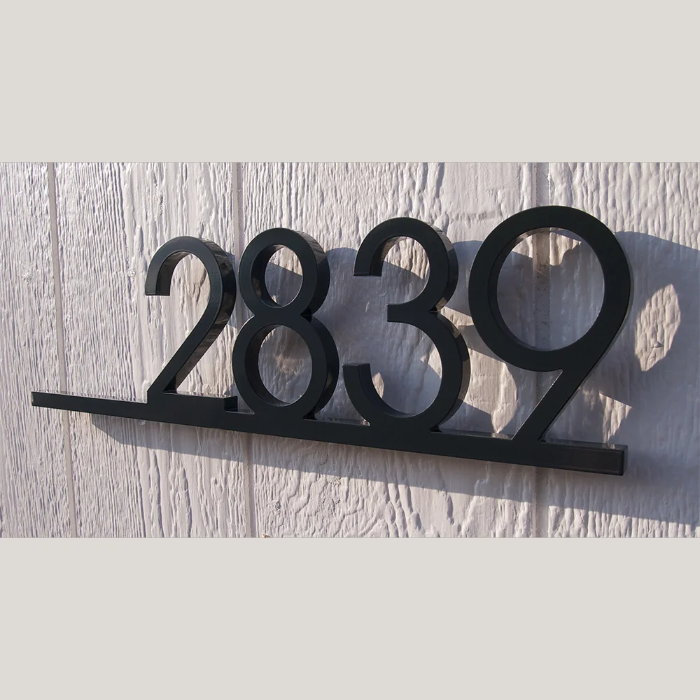 CUSTOM Minimalist Underline House Number Sign in Powder Coated Aluminum