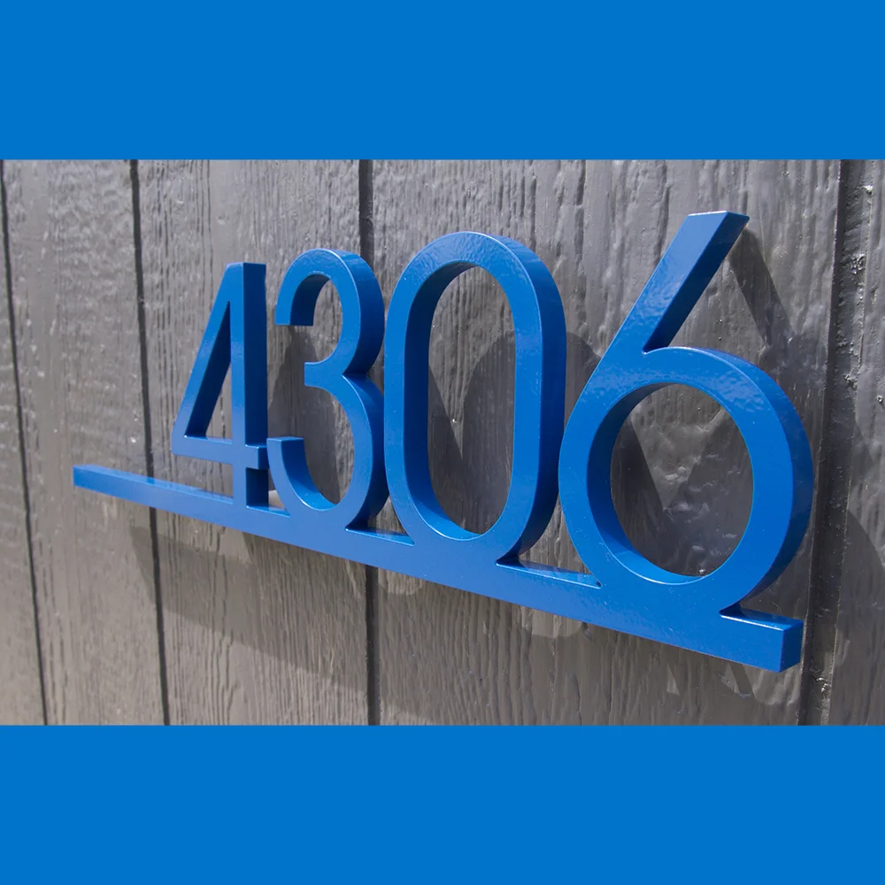 CUSTOM Minimalist Underline House Number Sign in Powder Coated Aluminum