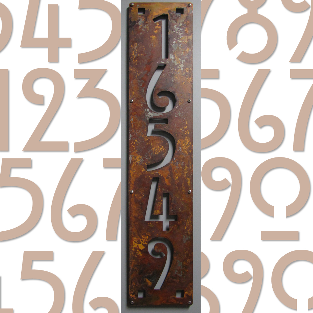 Mission house number sign by Moda Industria