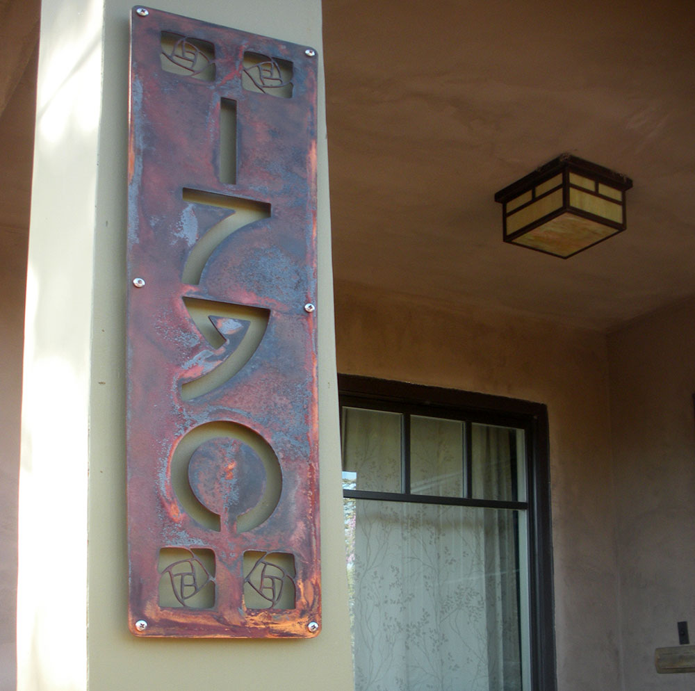 Arts and Craft Rose Address Sign by Moda Industria
