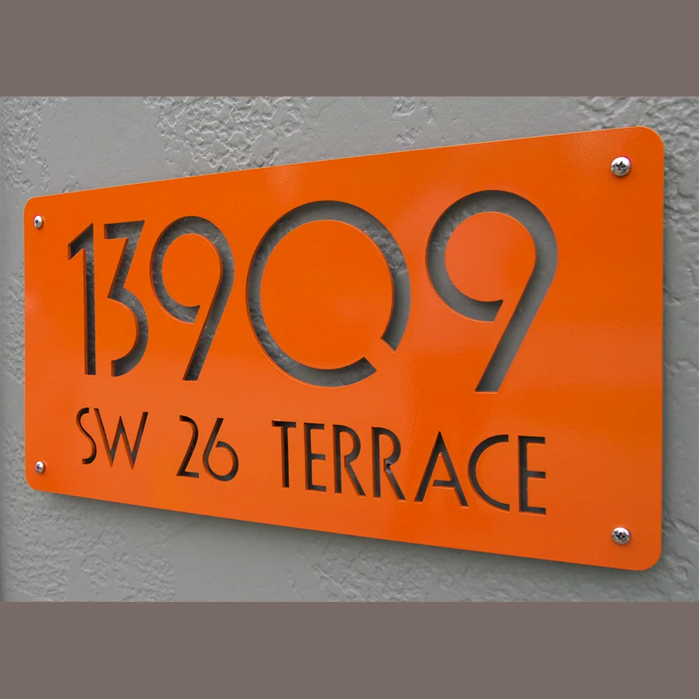 Orange Address Sign By Moda Industria