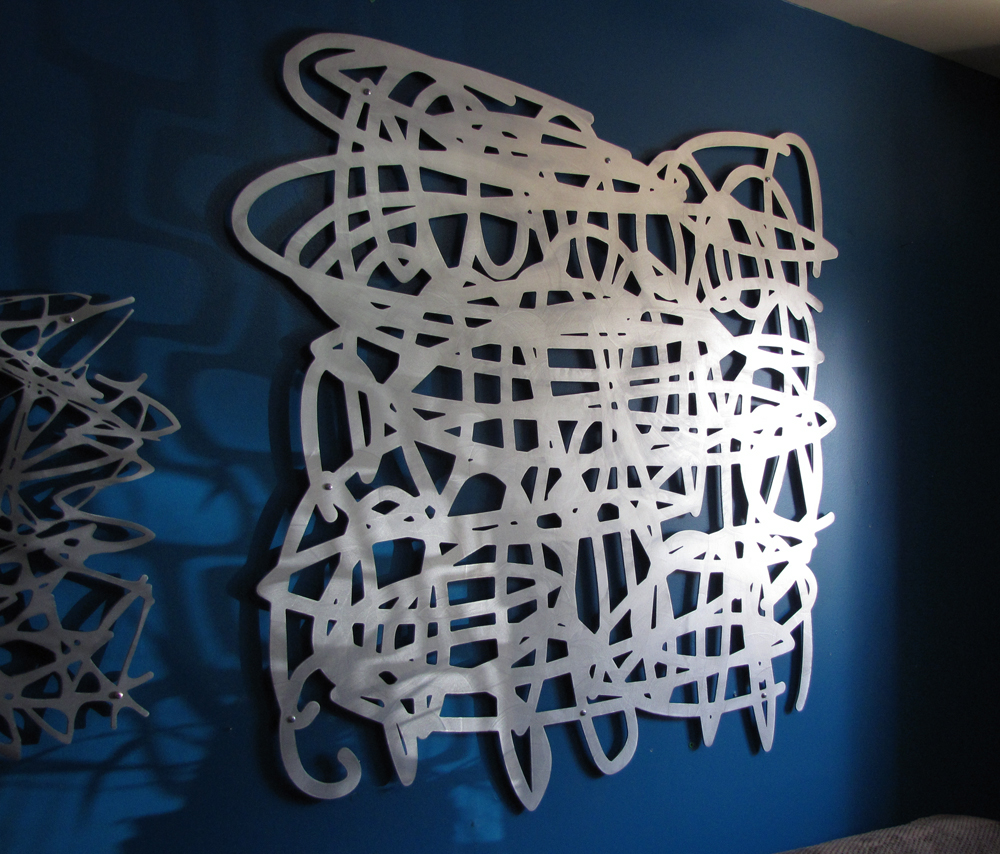 Textile pattern aluminum wall sculpture by Moda Industria