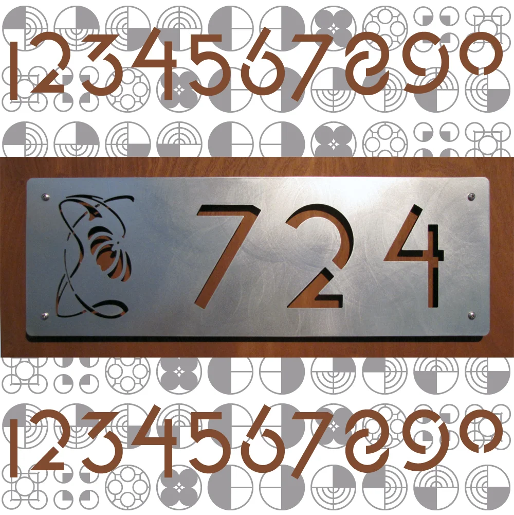 Arts and Craft House Numbers Stainless Steel by Moda Industria