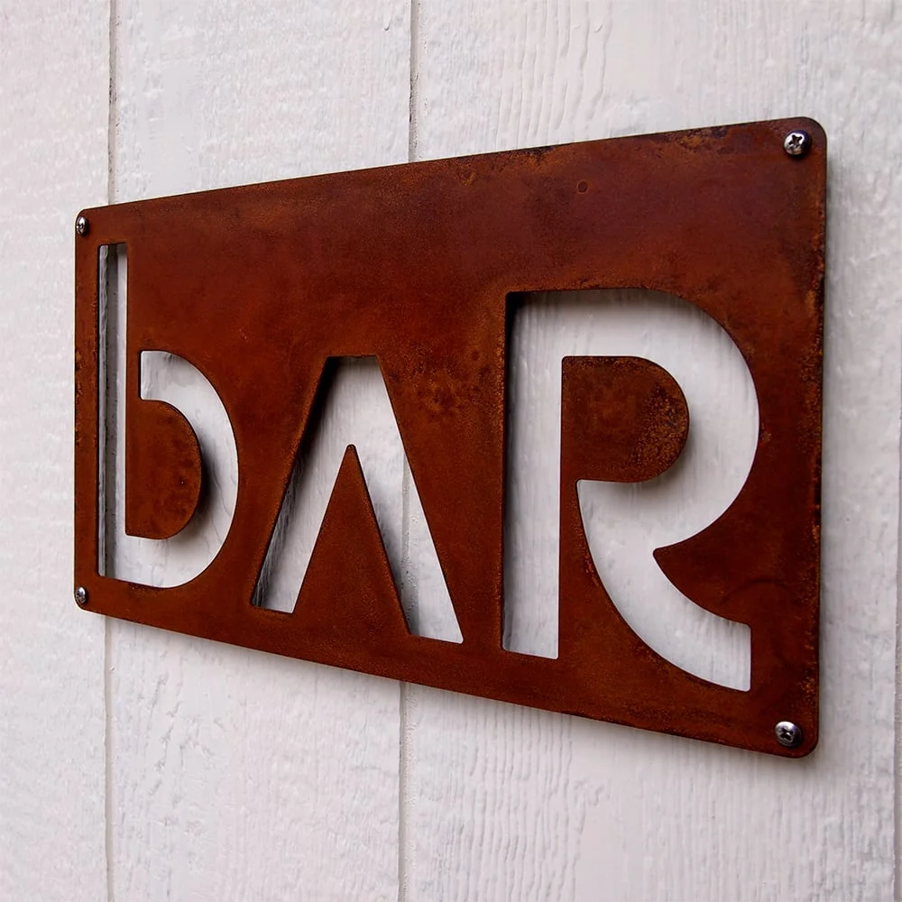 Industrial Euro Style Rusted Steel Bar sign by Moda Industria