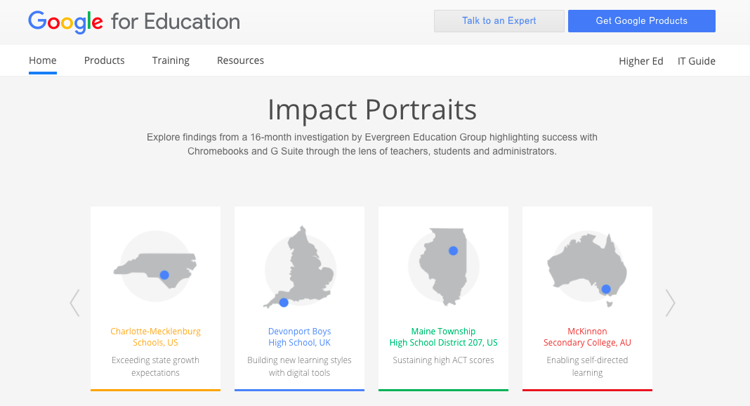 G Suite for Education (Creative Director, School Impact Reports)