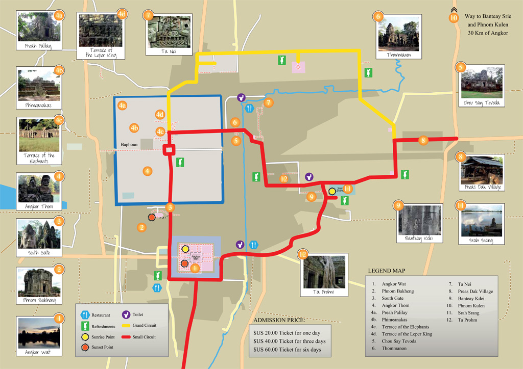 Angkor Temples Map from Visit Angkor .