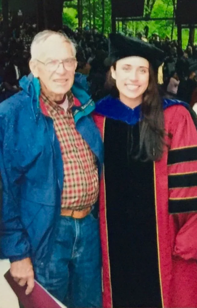 Papa with his granddaughter Courtney Merriman at her law school graduation in 2006