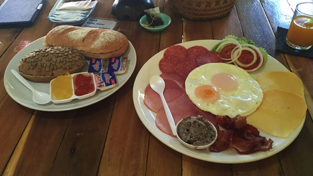 German breakfast with the best bread on the island