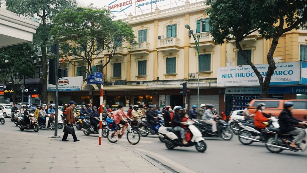 Motorbikes are everywhere, and they don't stop for people