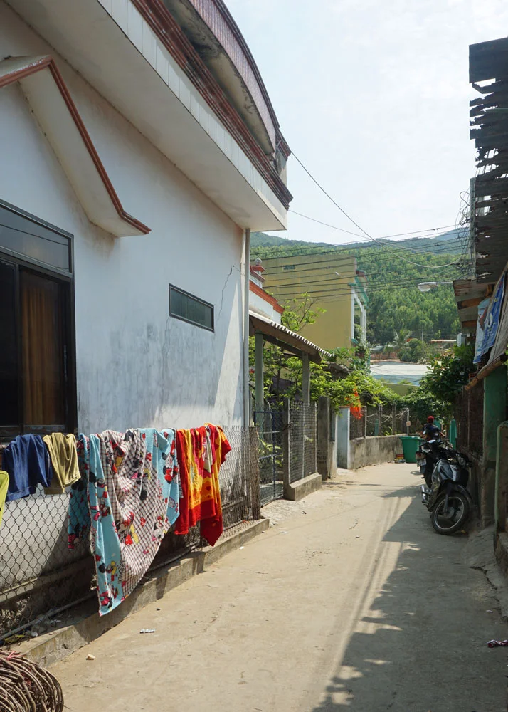 Walking through the tiny village