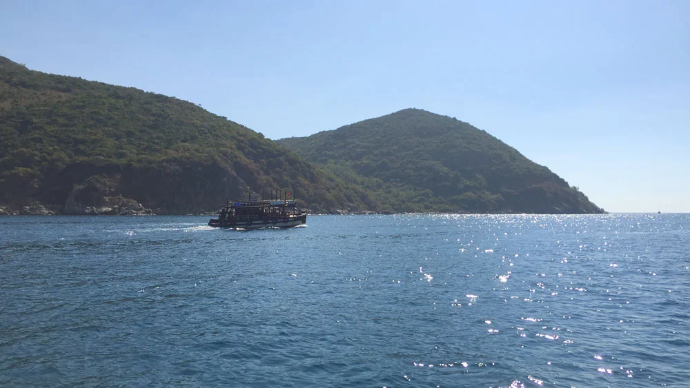 On the boat ride to the snorkeling spot