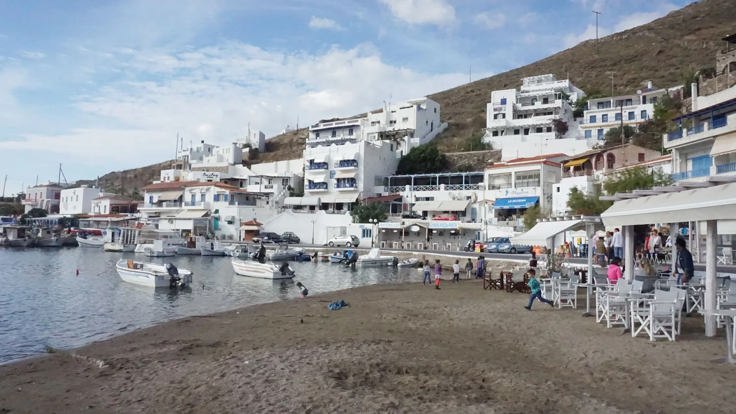 The harbor at Kythnos, Greece - a typical small port town