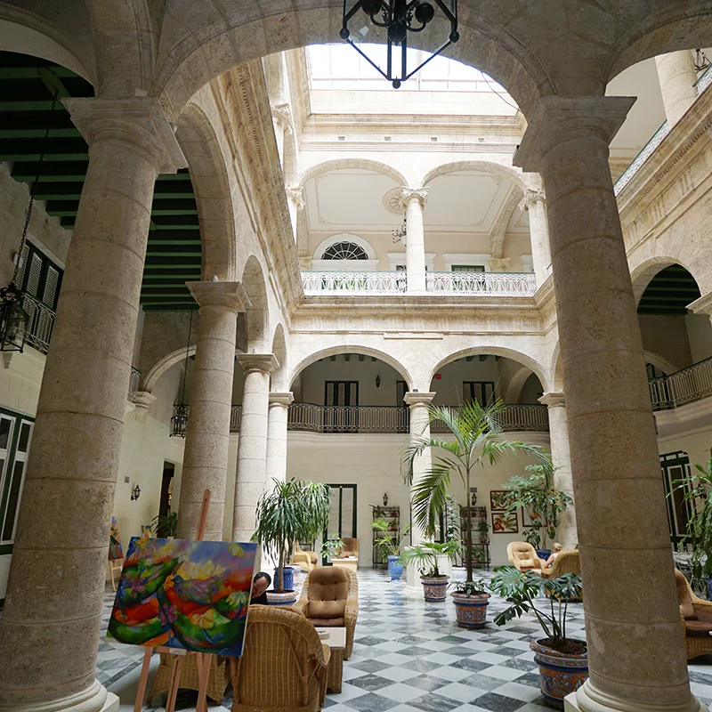 The lobby of the Hotel Florida