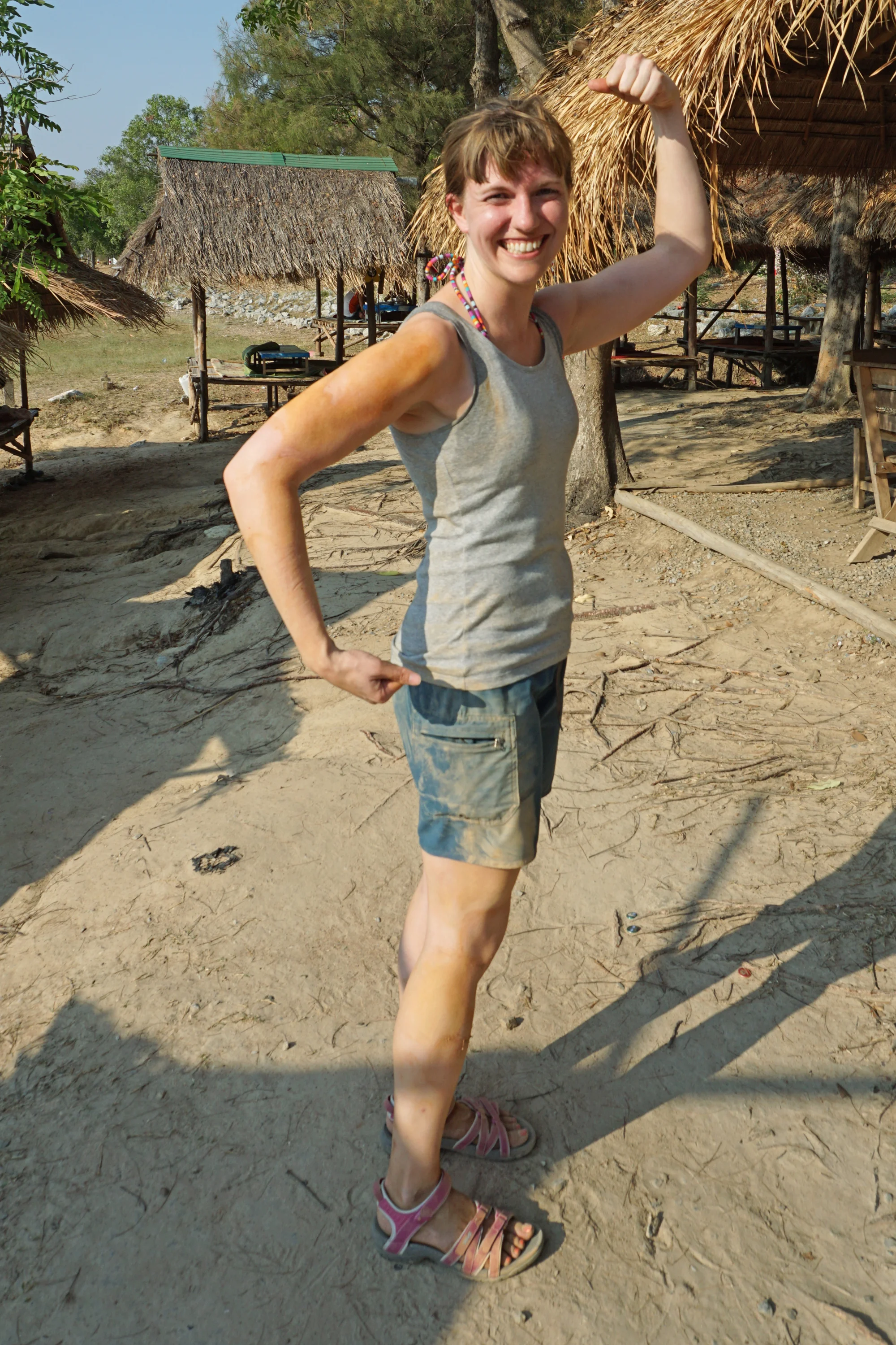 Showing off my dirt stains after mountain biking, Chiang Mai