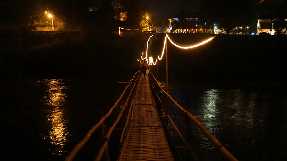 The bamboo bridge which is rebuilt each year, Luang Prabang