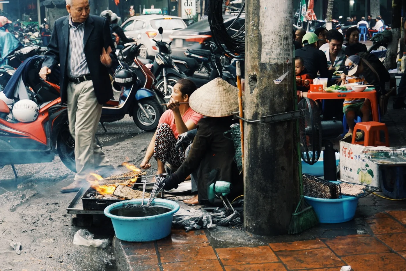 Everything happens on the sidewalks - Hanoi