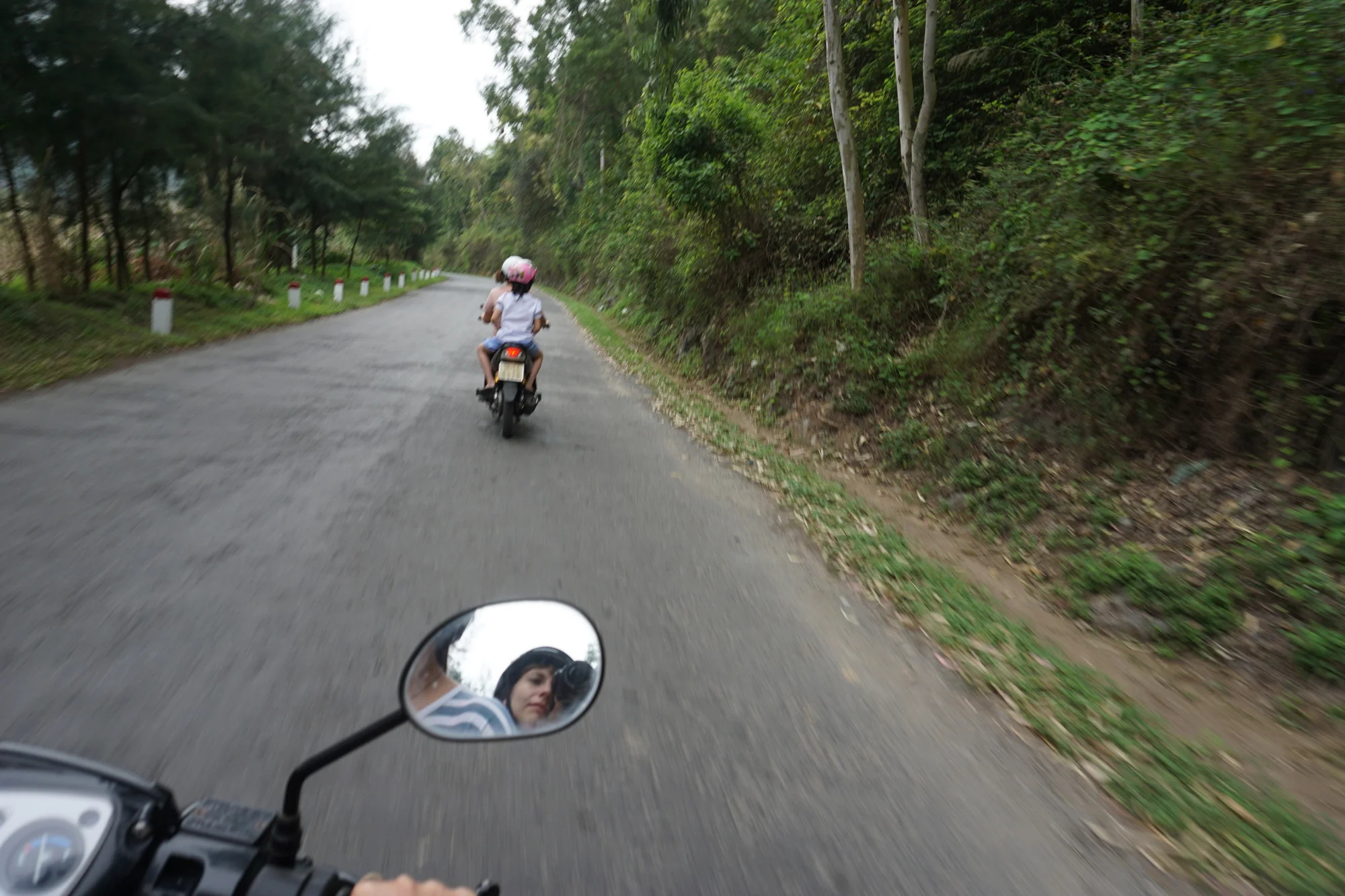 Riding motorbikes, Cat Ba Island