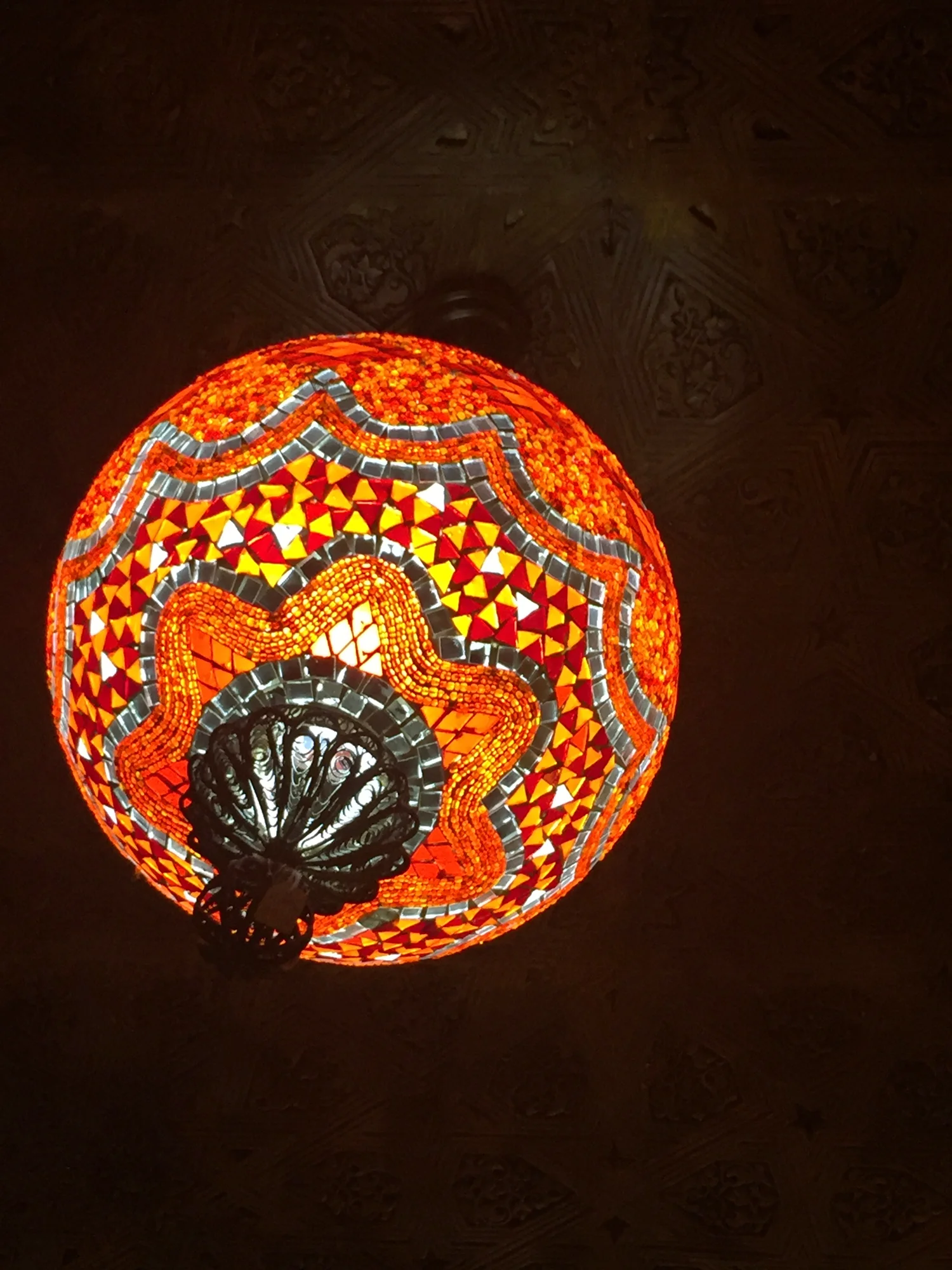 Beautiful Moorish lamps in Malaga, Spain, November
