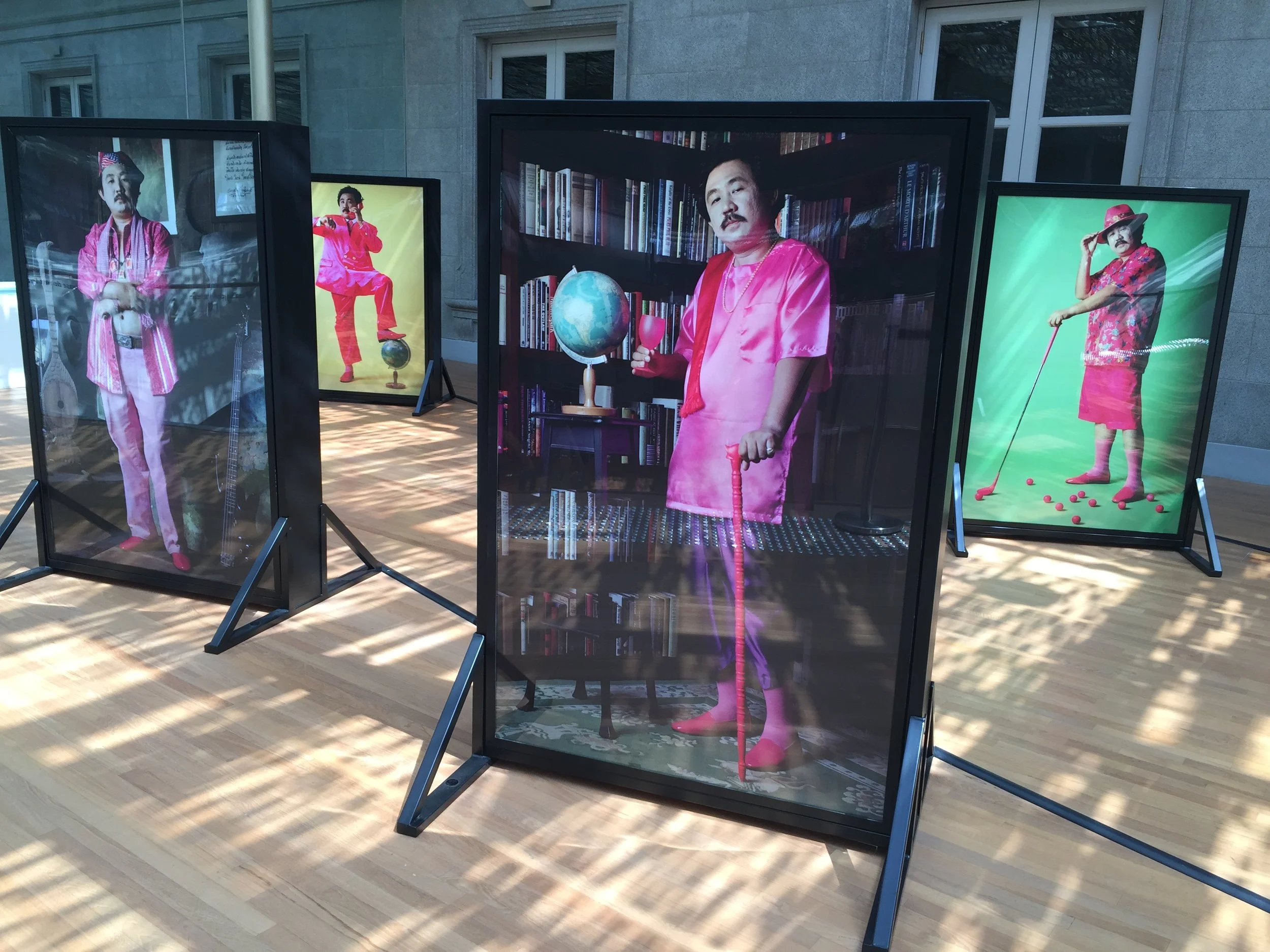 “Shocking Pink Collection” by Manit Sriwanichpoom, a humorous critique of consumerism just before the Bangkok financial crisis
