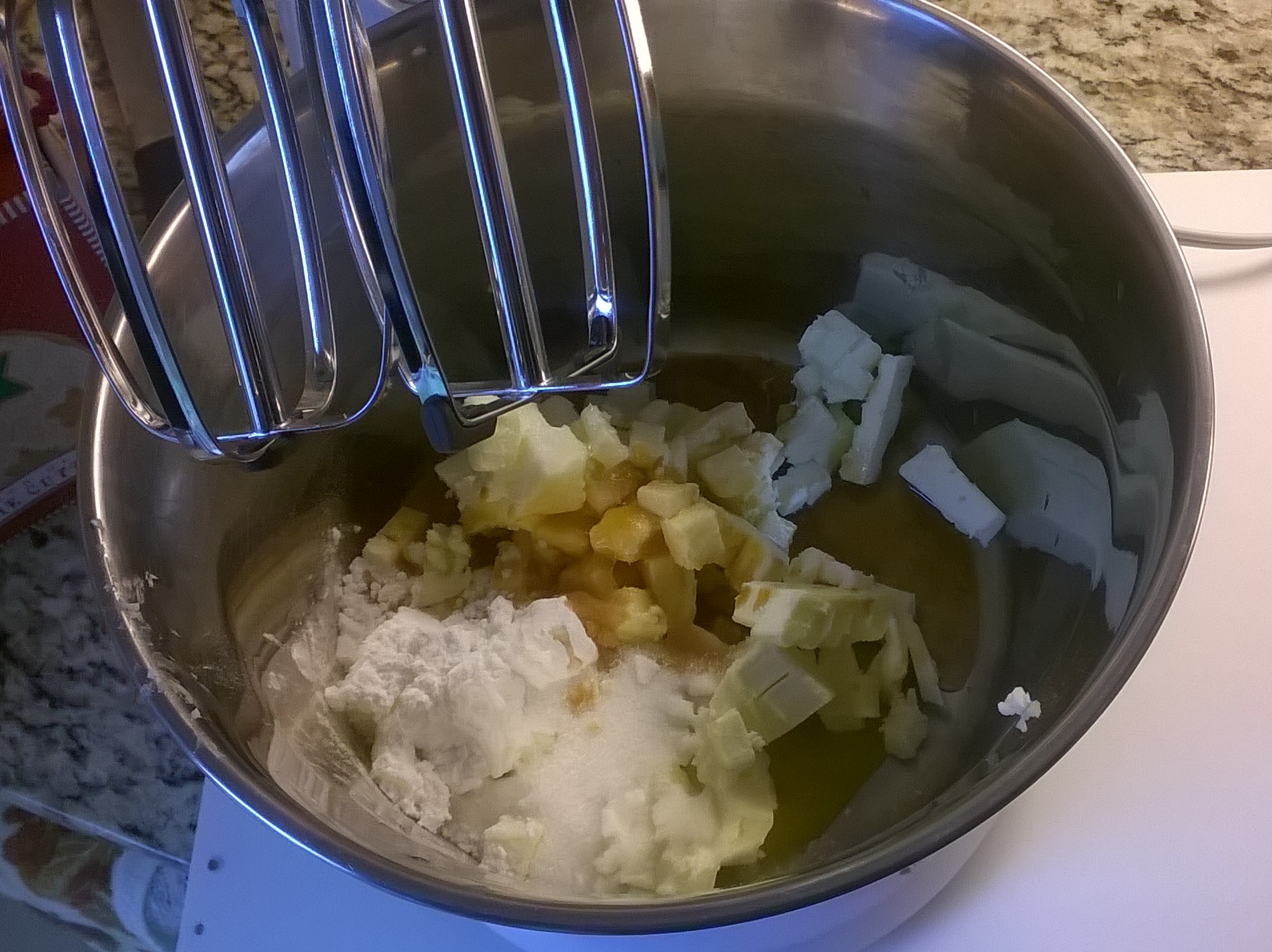 Mix the dough for your favorite cookie recipe.