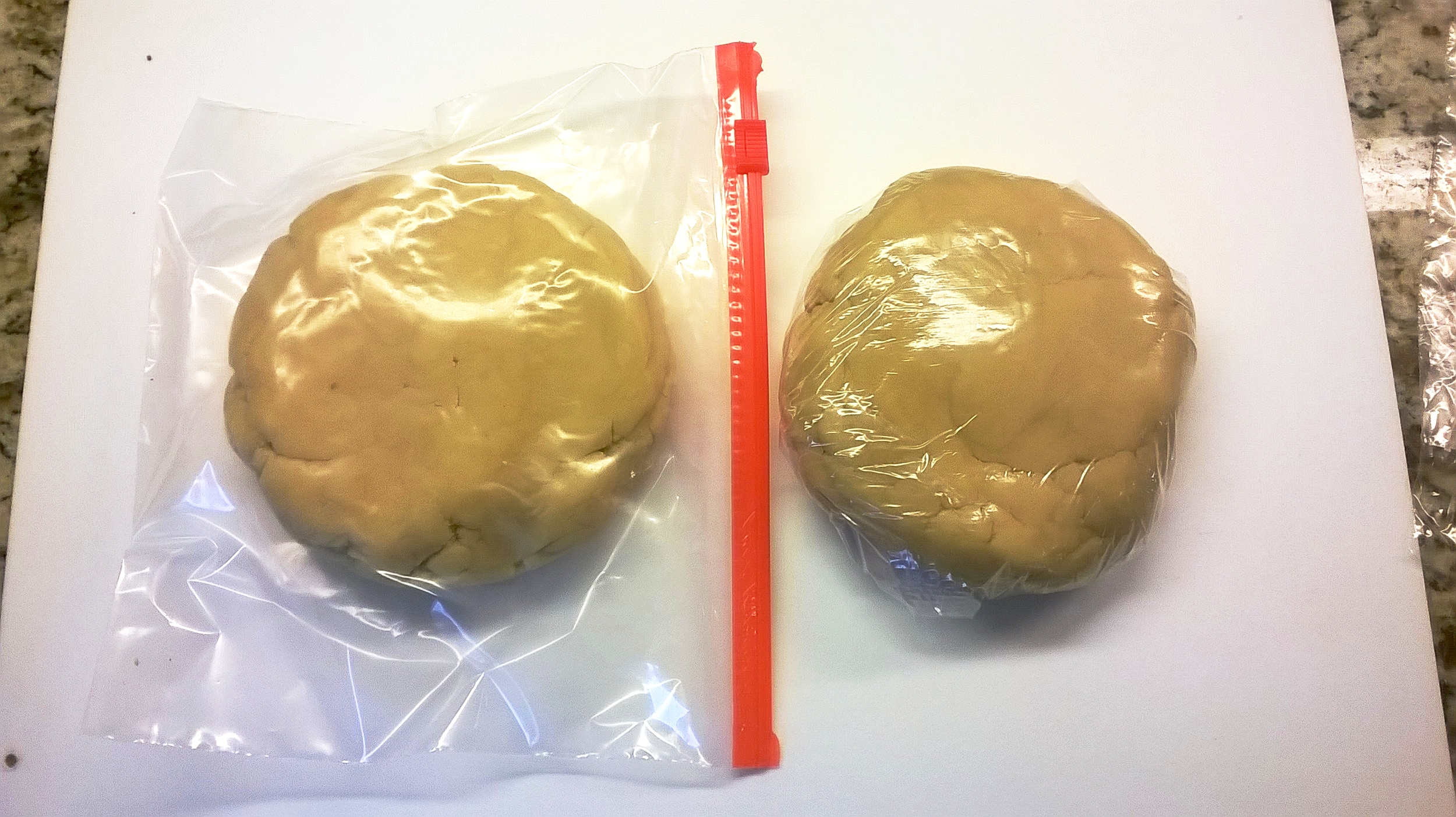  Wrap dough in plastic and refrigerate before rolling out. 