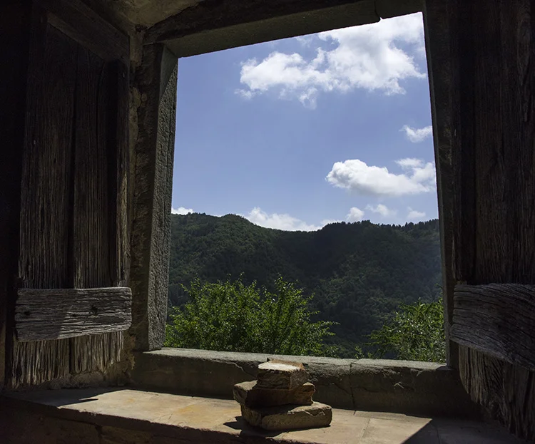 The view from one of our studio windows. The space was originally a monk's library.