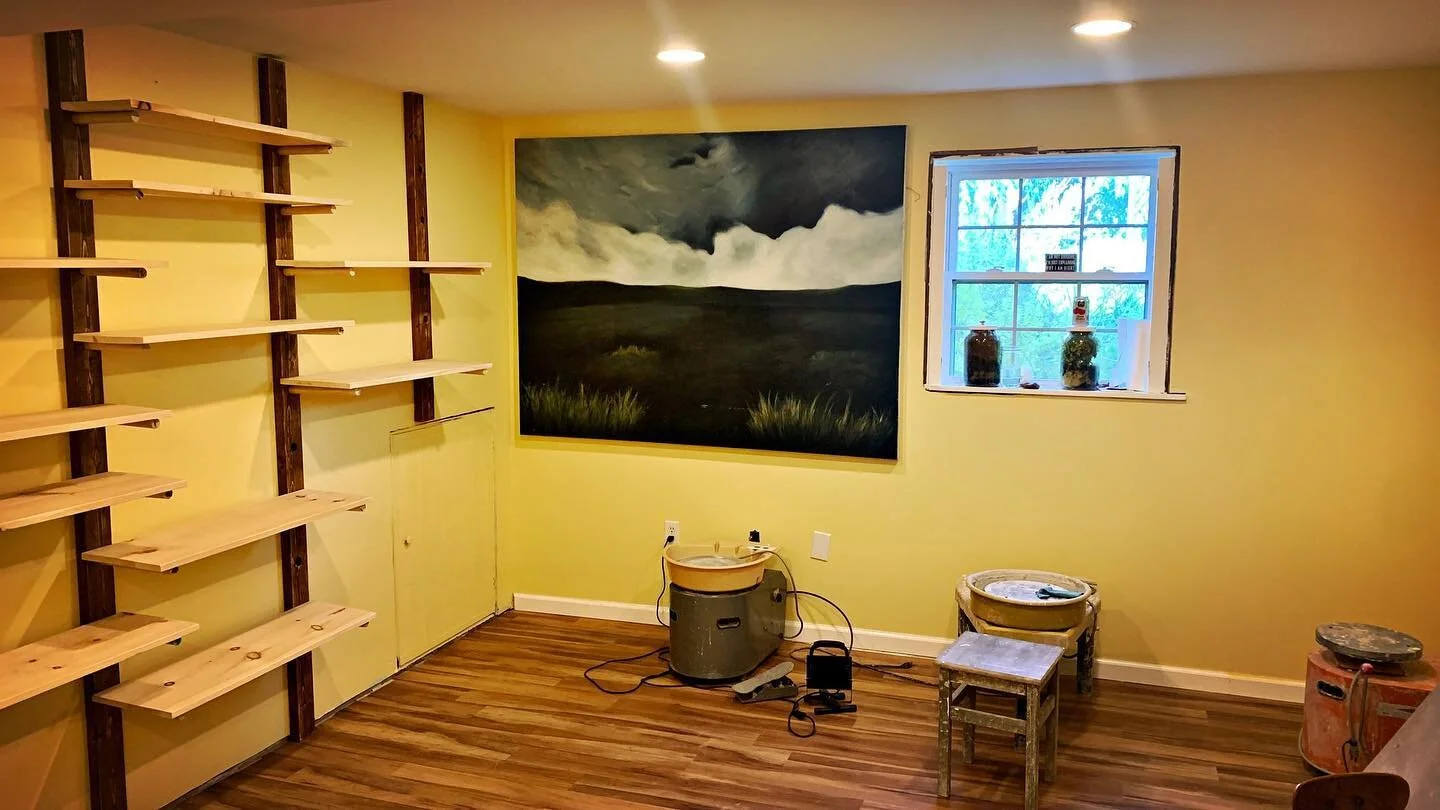 New studio space is coming along finally!!! #redmudhen #potterslifeinstyle