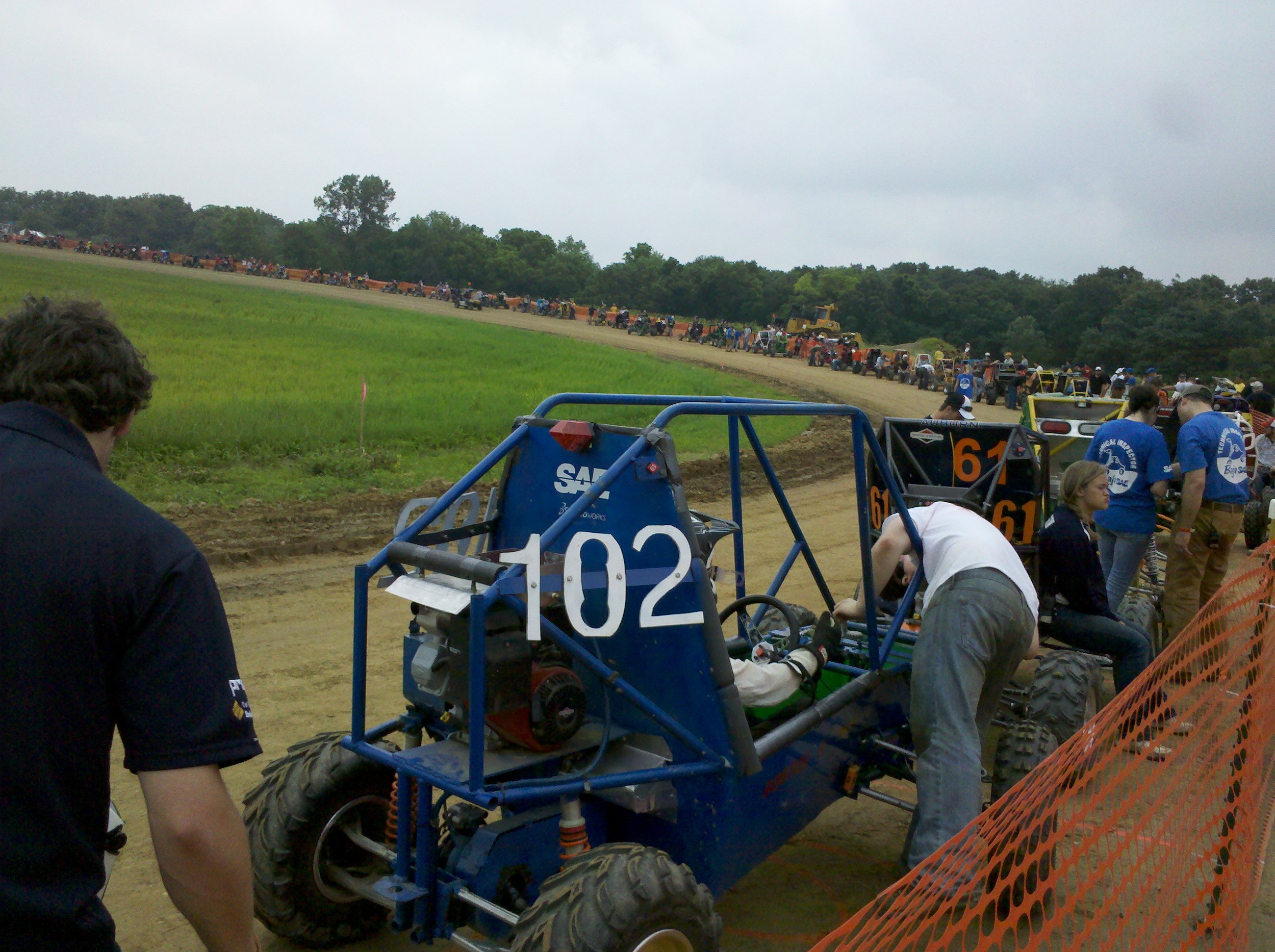 On line for the track