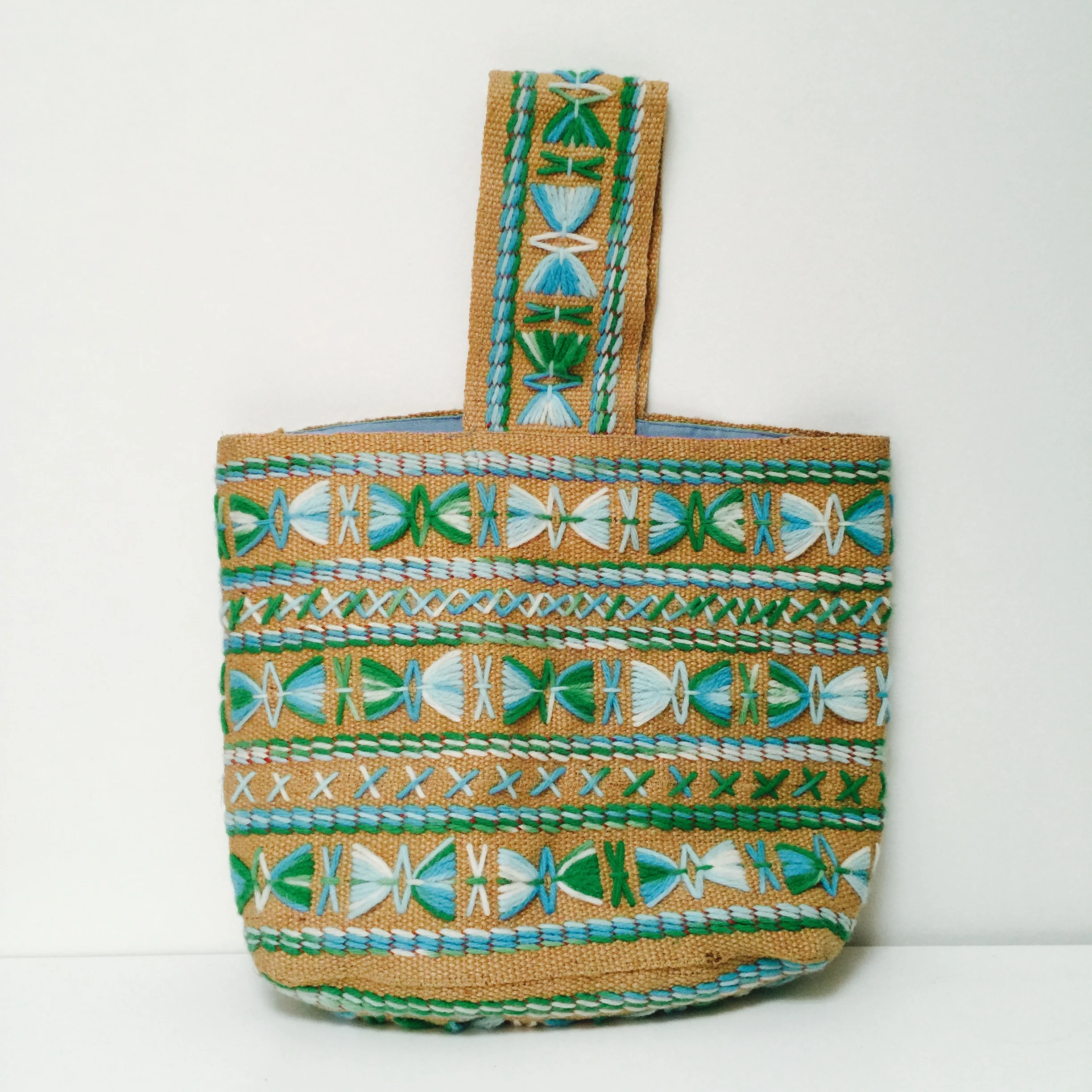 Green Embroidered Tote