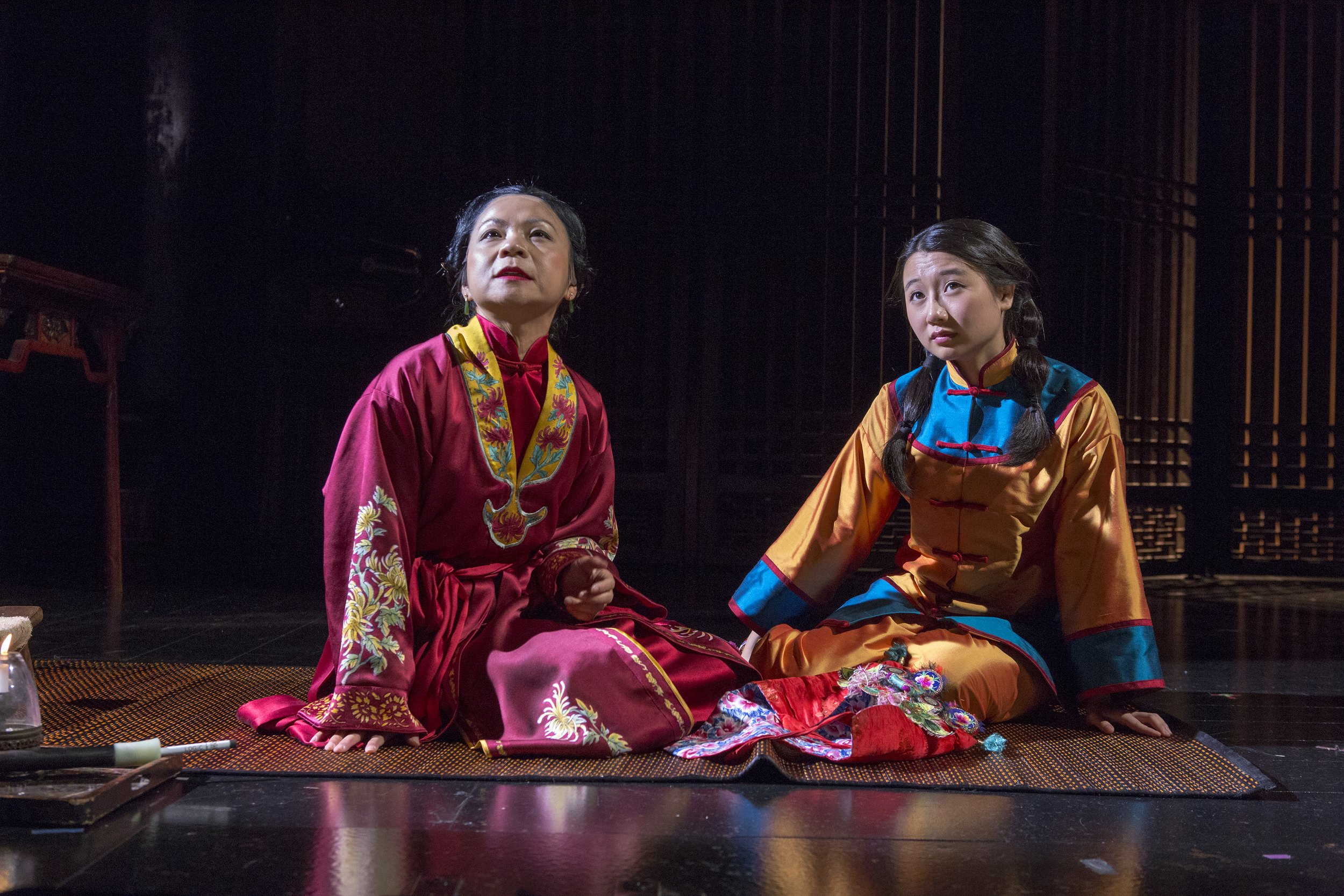 Julyana Soelistyo & Annie Q. Photo by Richard Termin, Signature Theater Production, 2012