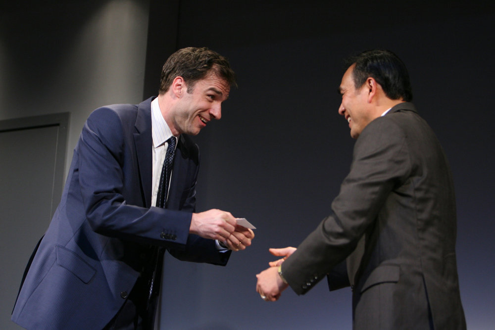  James Waterston and Larry Zhang. Photo by Eric Y. Exit for the Goodman Theatre, 2011