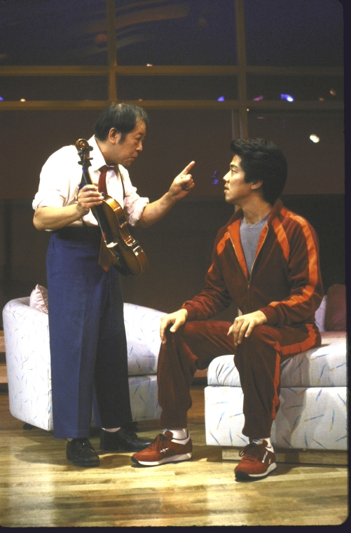 Actors (L-R) Victor Wong and Marc Hayashi. Photo by Martha Swope for the New York Shakespeare Festival, Courtesy NYPL