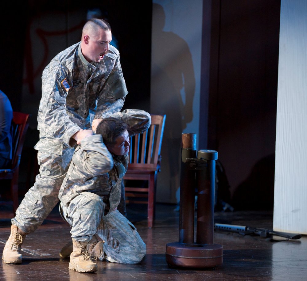 Trevor Scheunemann as Sgt. Marcum and Andrew Stenson as Danny Chen. Photo by Scott Suchman for the Washington National Opera, 2015