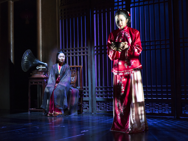 Julyana Soelistyo and Leslie Hu. Photo by Richard Termin, Signature Theater Production, 2012