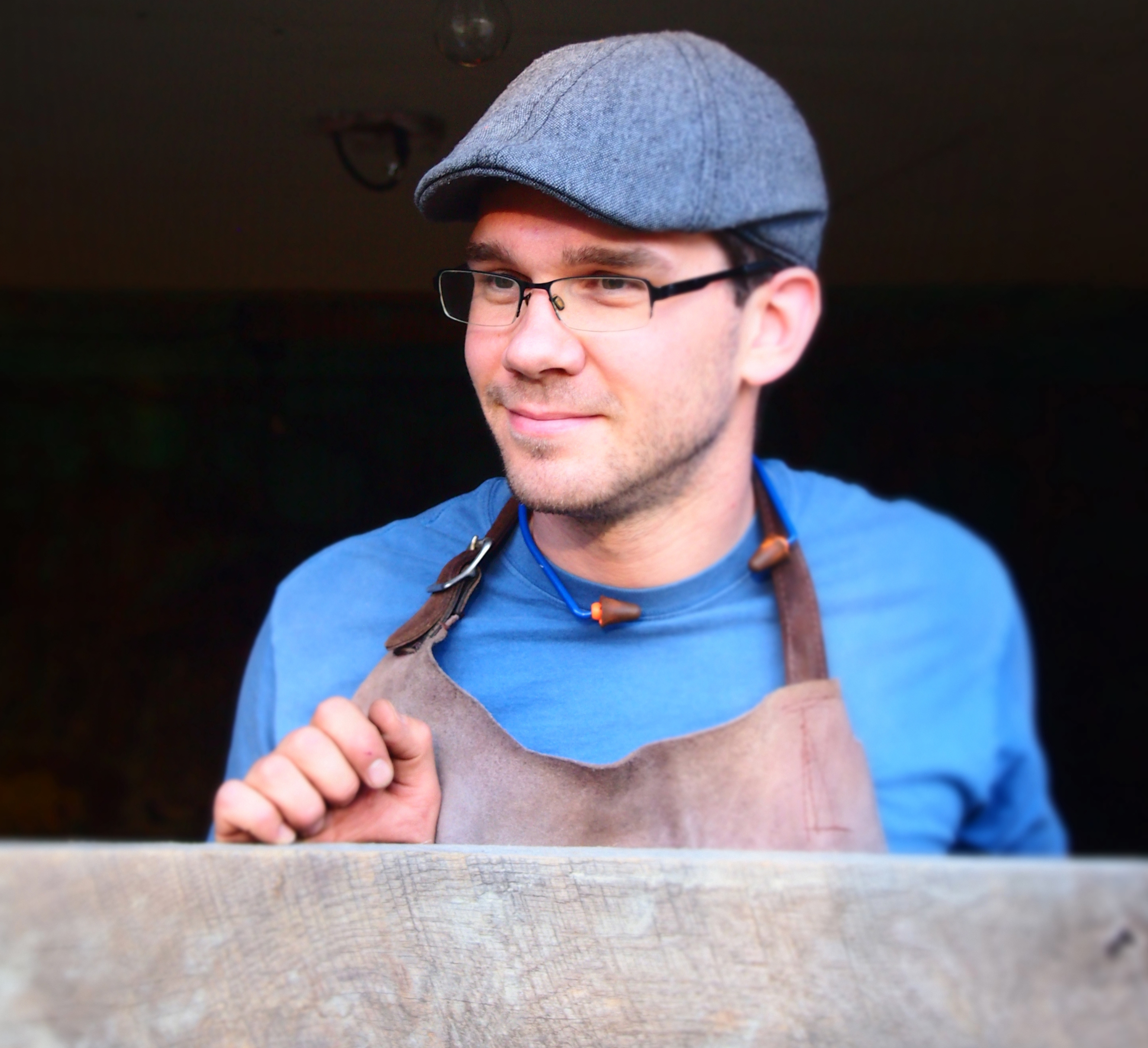 Jay Aubertin is a Wilmot, New Hampshire based craftsman who specializes in the manipulation of metal to create both practical and decorative pieces. He has a strong background in welding and fabrication; and enjoys utilizing other materials such as wood, copper and leather in his work. He has a passion for making and riding his own hand built bicycles.