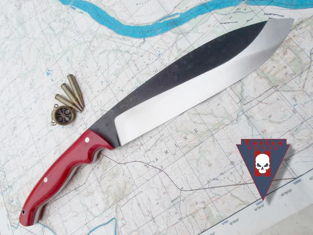 Z-Sere gen2 with reverse varied grind, red linen micarta scales