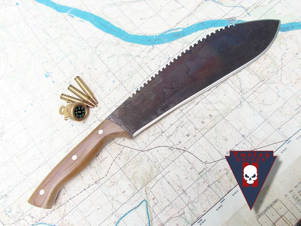 Apollo light Machete with standard grind, saw teeth and natural canvas handle