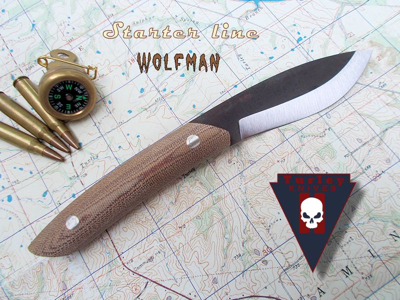 Wolfman: Blade about 3 1/2", handle about 4 1/4"