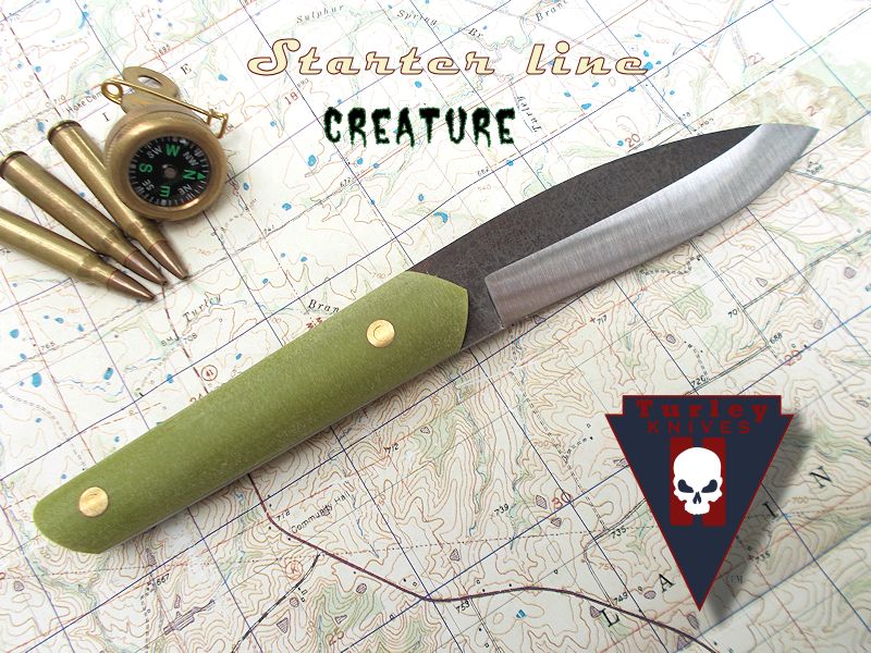 The Creature (as in From the Black Lagoon): Blade about 3 7/8" , handle about 4 1/2"