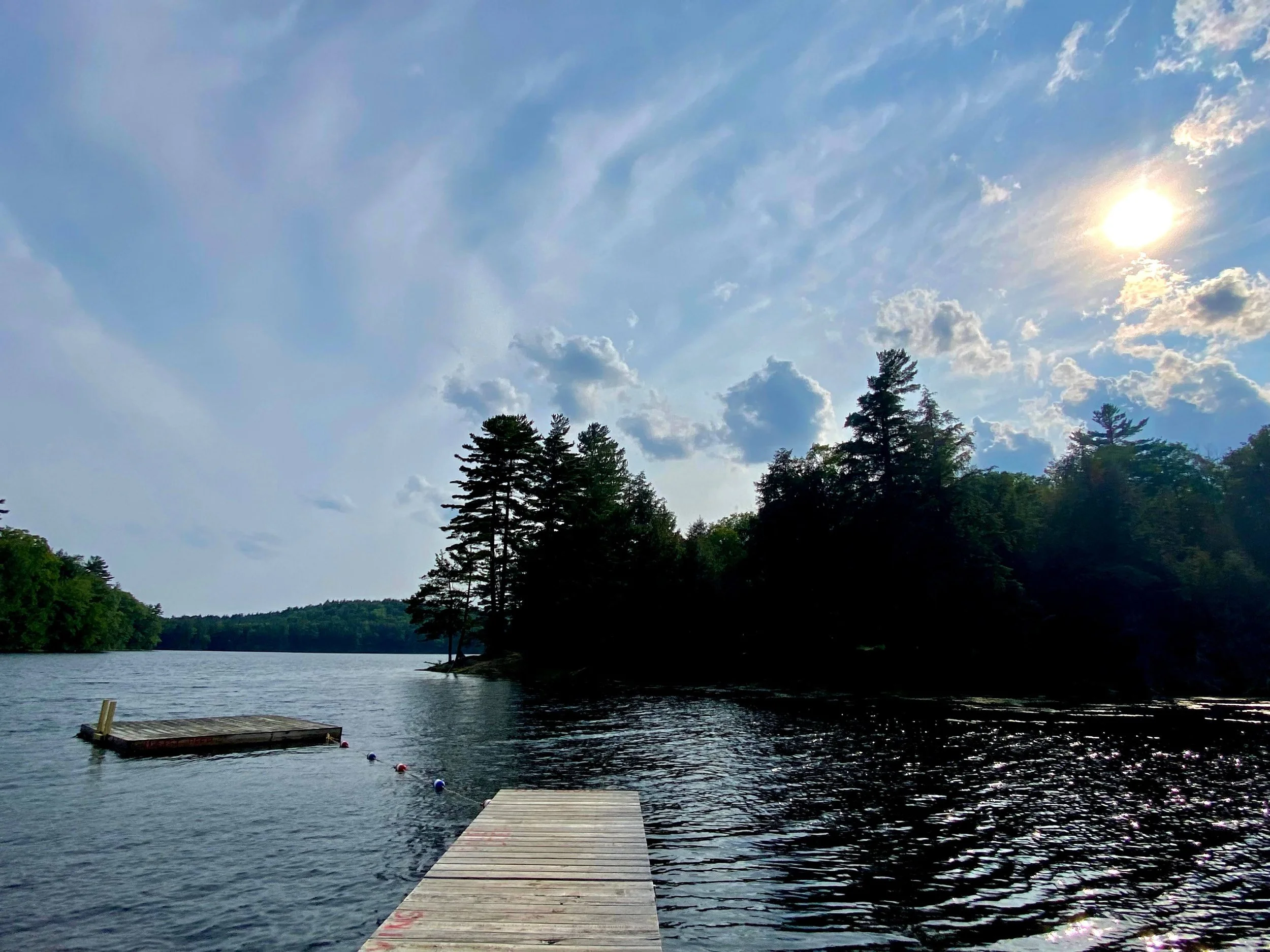 Dock, Floating Dock and Lake at Sunset (Copy)